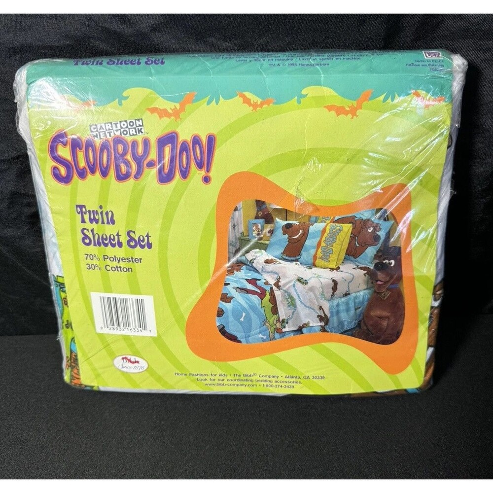 Vintage NEW 1998 Scooby Doo 3PC Twin Sheet Set Cartoon Network